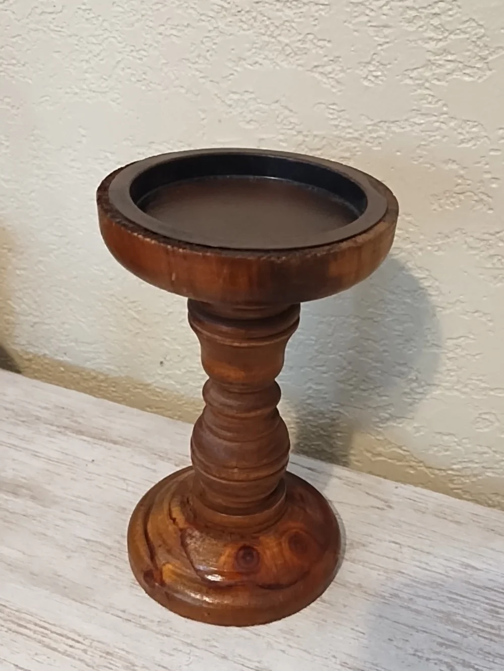 Woven Rattan Basket with Double Handles - Brown Candle Holder